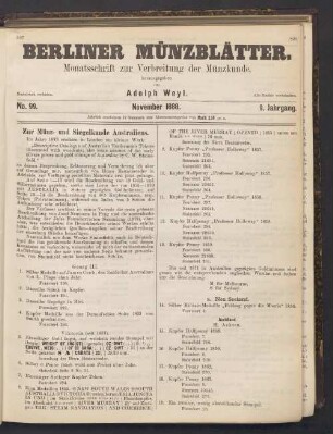 No. 99. November 1888