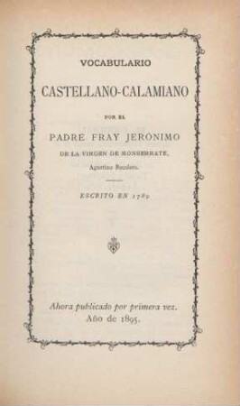 Vocabulario Castellano - Calamiano