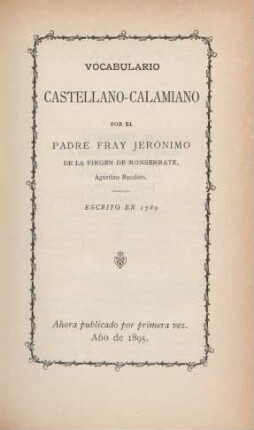 Vocabulario Castellano - Calamiano