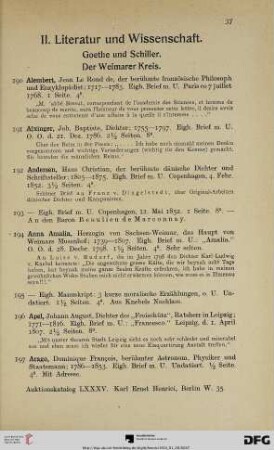 II. Literatur und Wissenschaft (Nr. 190-674)