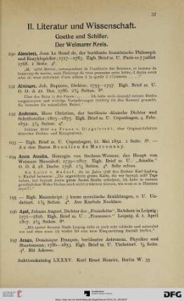 II. Literatur und Wissenschaft (Nr. 190-674)