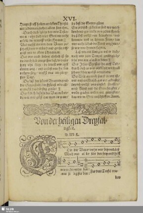 Von der heiligen Dreyfaltigkeit.