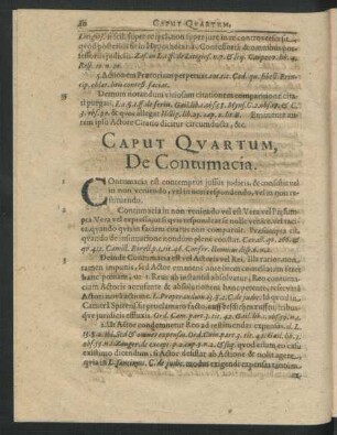 Caput Quartum, De Contumacia.