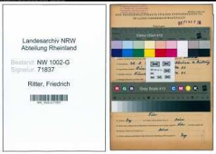 Entnazifizierung Friedrich Ritter, geb. 28.08.1898 (Kellner)