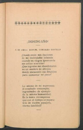 ¡Desengaño! : A mi amigo Manuel Gonzalez Castillo