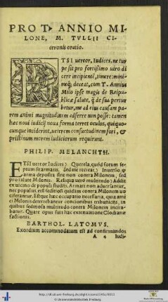 Pro Tito Annio Milone Marci Tullii Ciceronis oratio