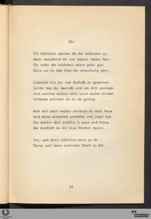 XLI: Die hübschen sünden die der leichtsinn tut