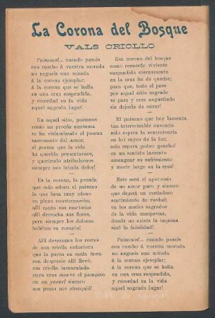 La corona del bosque : vals criollo