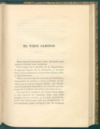 El viejo caminos