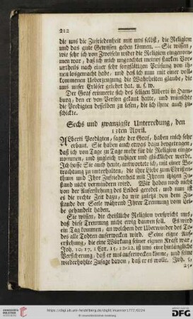 Sechs und zwanzigste Unterredung, den 13ten April