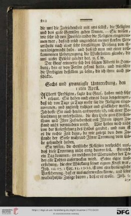 Sechs und zwanzigste Unterredung, den 13ten April