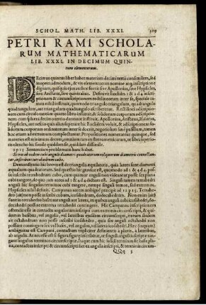 Petri rami scholarum mathematicarum. Lib. XXXI.