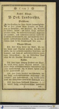 Kaiserl. Königl. V. Oest. Landrechte.