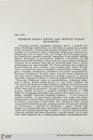 1: Stanisław Kostka Potocki jako minister Wyznań Religijnych