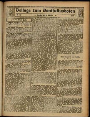 Zweite Ausgabe vom Sonntag, den 16. Oktober 1927.