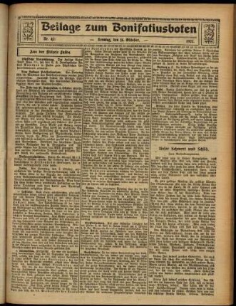 Zweite Ausgabe vom Sonntag, den 16. Oktober 1927.