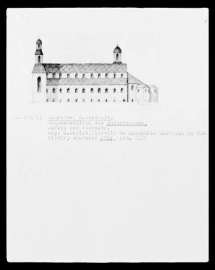Chartres, Kathedrale, Fulbert-Bau, Rekonstruktion, Aufriss Südseite