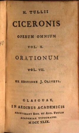 Orationes : In VII. Voluminibus. 7