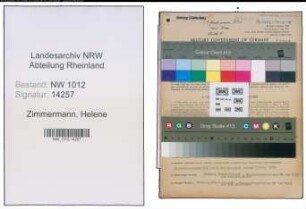 Entnazifizierung Helene Zimmermann , geb. 17.12.1905 ()
