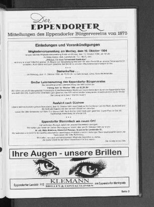 Der Eppendorfer Mitteilungen des Eppendorfer Bürgervereins von 1875