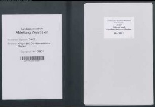 Auseinandersetzung mit der hessischen Revisionskammer wegen der Besteuerung einiger Grenzländereien von Eingesessenen zu Eisbergen und Fülme (Amt Hausberge)