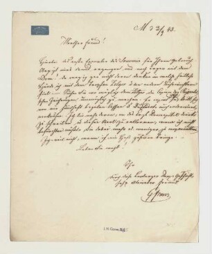 Brief von Georg Franz an Joseph Heller