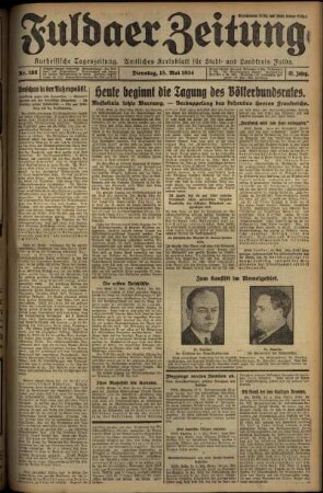 Ausgabe vom Dienstag, den 15. Mai 1934.