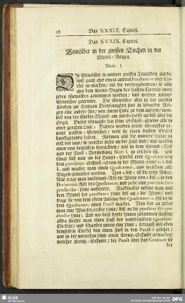 Das XXXIX. Capitel. Gewölber in der grossen Kirchen in der Mittel-Reigen. Num. I.