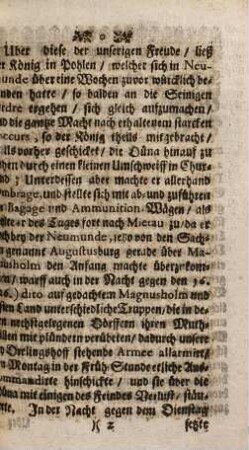 Kurtze und eigendliche Relation, Was zwischen der Schwed- und Sächsischen Armee vom 15. (25.) Iulii Anno 1700. bis den 3. (13.) Augusti passiret : [Datum Rujen den 3. (13.) Augusti 1700.]