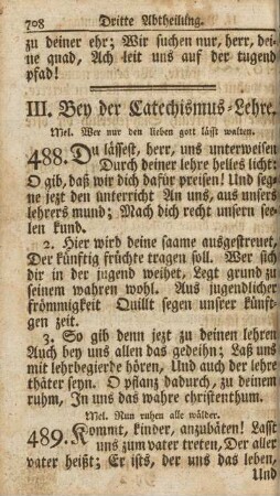 III. Bey der Catechismus-Lehre