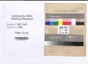 Entnazifizierung Ernst Pidun , geb. 03.02.1906 (Angestellter)