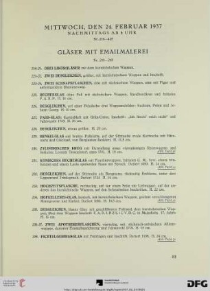Gläser mit Emailmalerei (Nr. 218-249)