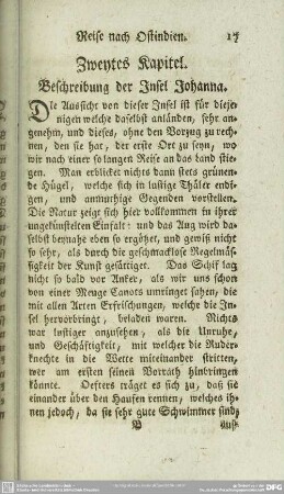 Zweytes Kapitel. Beschreibung der Insel Johanna