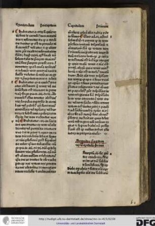 Sequitur preceptum tertium, capitulum primum.