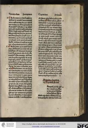 Sequitur preceptum tertium, capitulum primum.