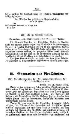 Kurze Mittheilungen : [II. Akademien und Universitäten]