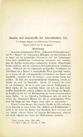Basalte und Basalttuffe der schwäbischen Alb