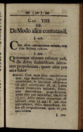Cap. VIII. De De Modo alios confutandi.