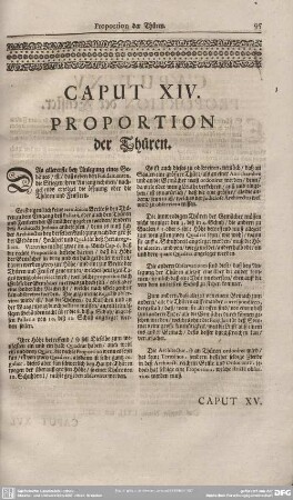 Caput XIV. Proportion der Thüren.