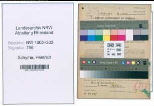 Entnazifizierung Heinrich Schyma , geb. 05.07.1900 (Lehrer)