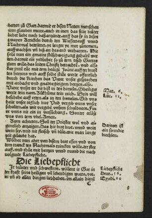Die Liebepflicht. Ir brüeder und schwestern wöllent ir Got ...