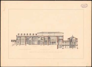 Rekonstruktion der Villa Laurentinum bei Ostia nach der Beschreibung Plinius des Jüngeren: Längsschnitt