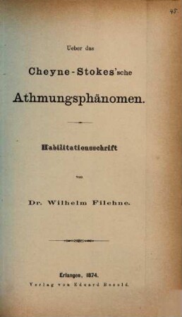 Ueber das Cheyne-Stokes'sche Athmungsphänomen