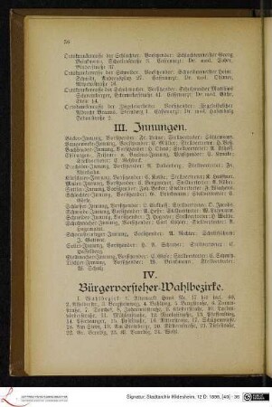 III. Innungen.