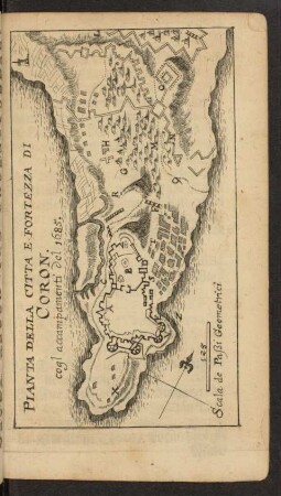 Pianta della citta e fortezza di Coron