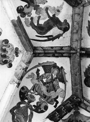 Sankt Katharein an der Laming. Filialkirche Sankt Alexius (1451/1500). Gewölbe. Detail der Bemalung