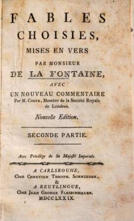 Fables Choisies, 2