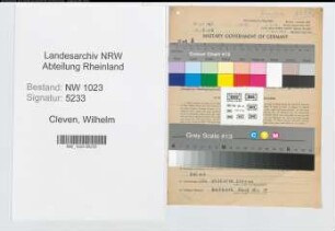 Entnazifizierung Wilhelm Cleven , geb. 27.03.1890 (Landwirt)