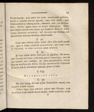 25-28, II. Cap. Diversitas ipsa; § 34. - § 41.