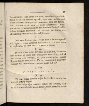 25-28, II. Cap. Diversitas ipsa; § 34. - § 41.